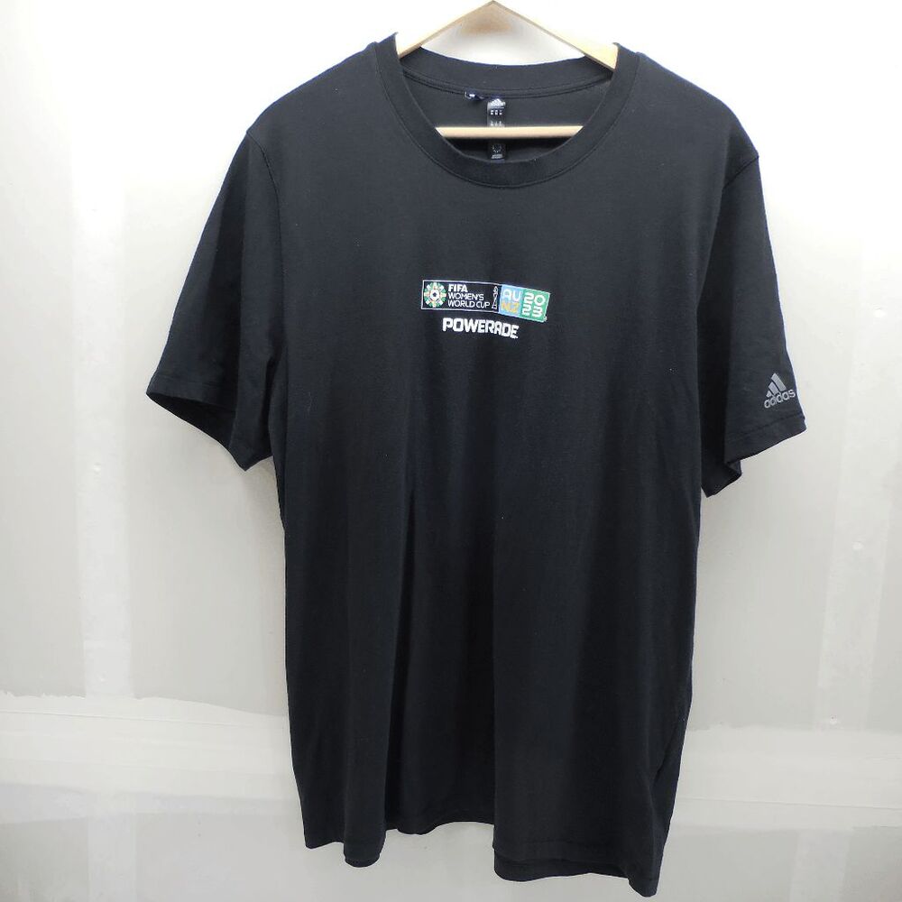 Adidas FIFA Womens World Cup AUNZ 2023 Men Shirt 2XL‎ Black Powerade EUC